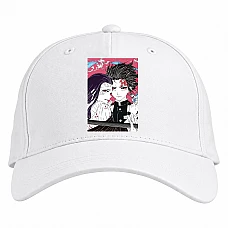 Baseball cap with Print Demon Slayer Kimetsu No Yaiba Art - white