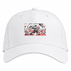 Baseball cap with Print Demon Slayer Kimetsu No Yaiba Tanjirou Print - white