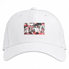 Baseball cap with Print Demon Slayer Kimetsu No Yaiba Kokushibo Print - white