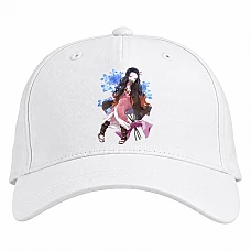Baseball cap with Print Demon Slayer Kimetsu No Yaiba Nezuko Kamado - white