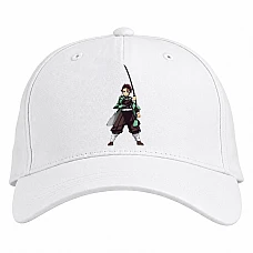 Baseball cap with Print Demon Slayer Kimetsu No Yaiba Tanjirou Boy - white