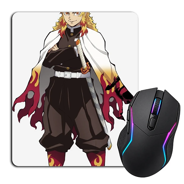 Mouse pad with print Demon Slayer Kimetsu No Yaiba Kyojuro Rengoku