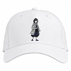 Baseball cap with Print Demon Slayer Kimetsu No Yaiba Obanai Iguro - white