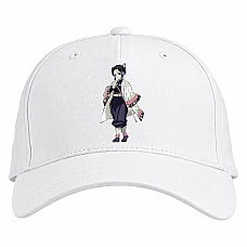 Baseball cap with Print Demon Slayer Kimetsu No Yaiba Kochou Shinobu - white