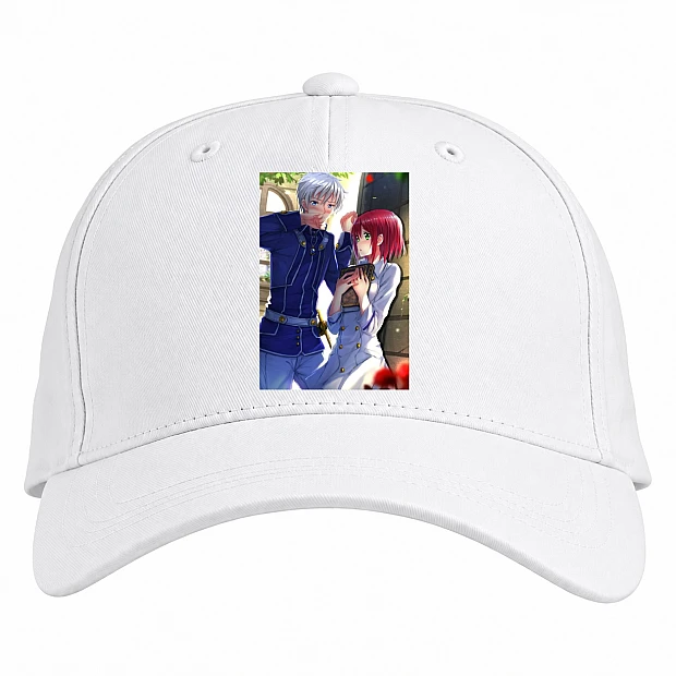 Baseball cap with Print Akagami No Shirayukihime Love Print - white