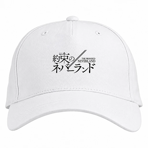 Baseball cap with Print The Promised Neverland Logo - white