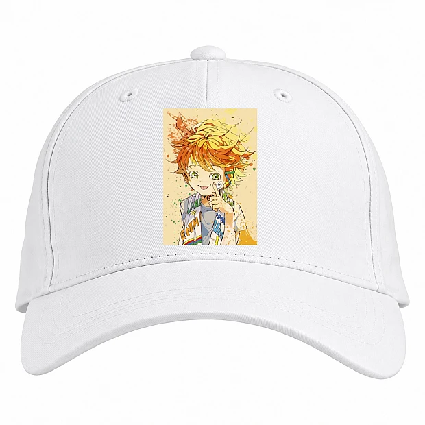 Baseball cap with Print The Promised Neverland Hero - white