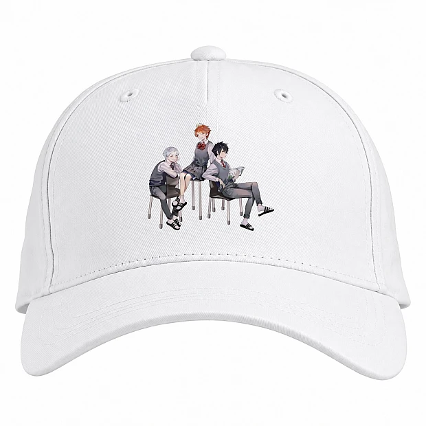 Baseball cap with Print The Promised Neverland Heroes Print - white