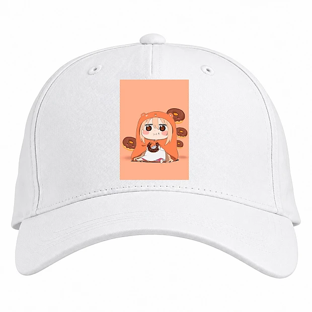 Baseball cap with Print My Two-Faced Little Sister Umaru Doma With Donuts - white