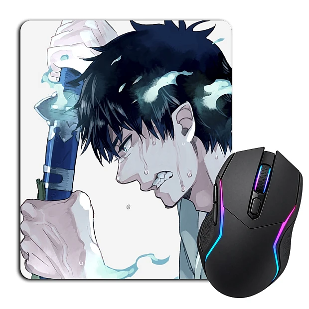 Mouse pad with print Blue Exorcist Sword Print