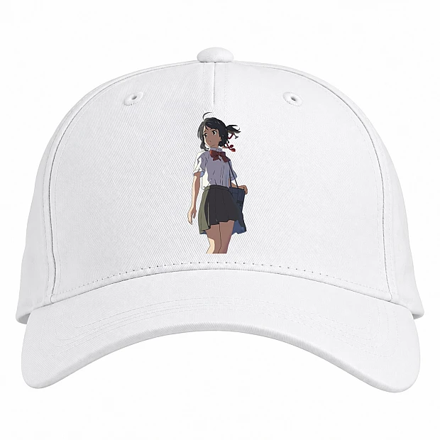 Baseball cap with Print Your Name Mitsuha Miyamizu - white