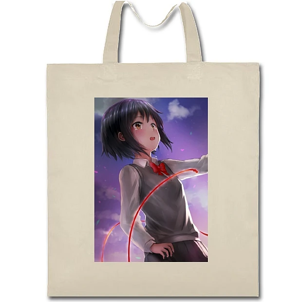 Eco bag with print Your Name Mitsuha Miyamizu Hero - beige