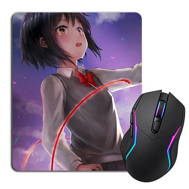 Mouse pad with print Your Name Mitsuha Miyamizu Hero