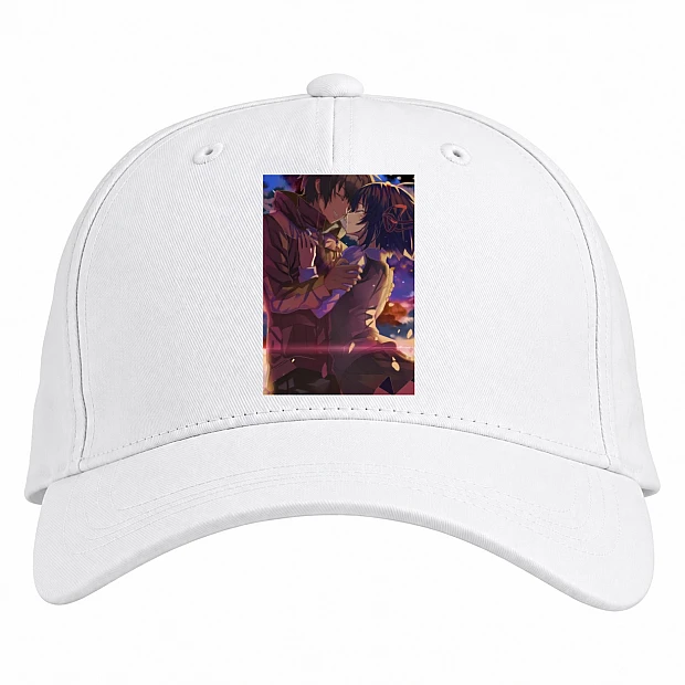 Baseball cap with Print Your Name Kissing Heroes - white