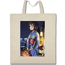 Eco bag with print Your Name Beautiful Mitsuha Miyamizu - beige