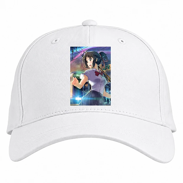 Baseball cap with Print Your Name Mitsuha - white