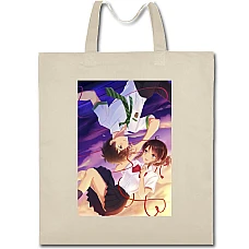Eco bag with print Your Name Happy Heroes - beige