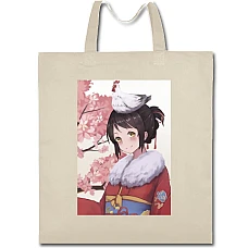 Eco bag with print Your Name Funny Mitsuha Miyamizu - beige