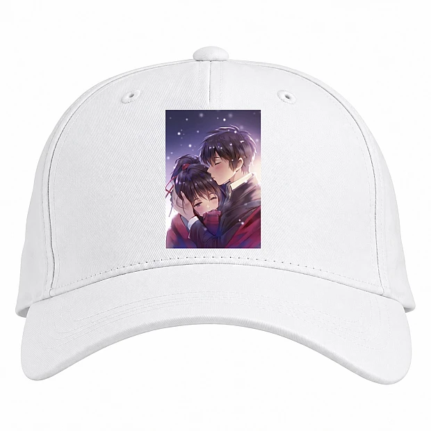 Baseball cap with Print Your Name Love Print - white