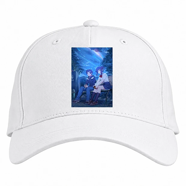 Baseball cap with Print Your Name Theme Print - white