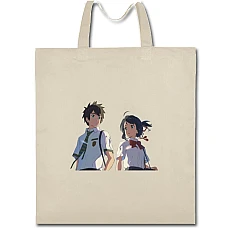 Eco bag with print Your Name Main Heroes Print - beige