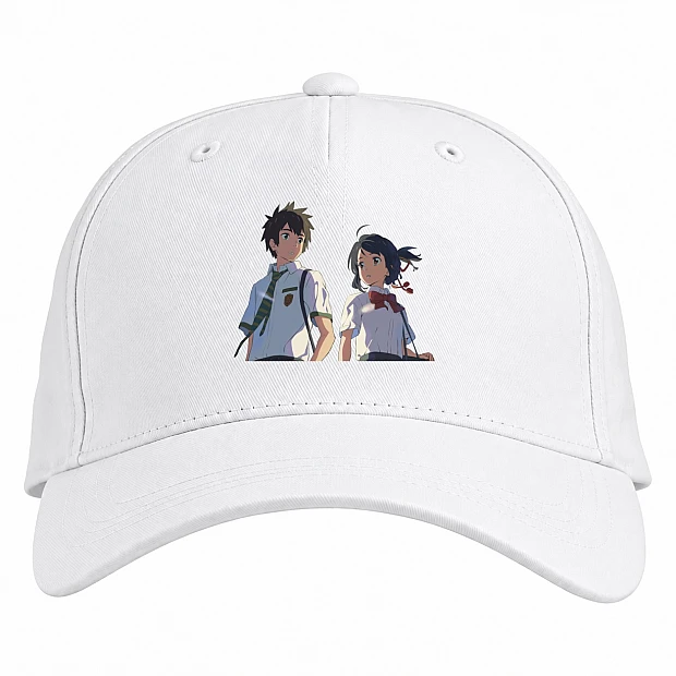 Baseball cap with Print Your Name Main Heroes Print - white