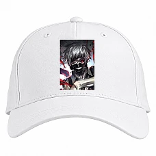 Baseball cap with Print Tokyo Ghoul Ken Kaneki - white