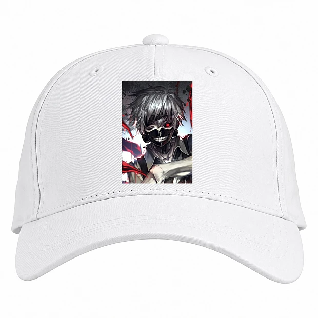 Baseball cap with Print Tokyo Ghoul Ken Kaneki - white