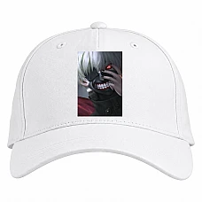 Baseball cap with Print Tokyo Ghoul Hero Ken Kaneki - white