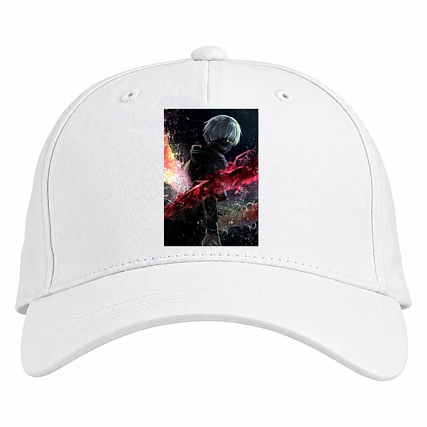 Baseball cap with Print Tokyo Ghoul Ken Kaneki Boy - white