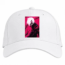 Baseball cap with Print Tokyo Ghoul Art Ken Kaneki - white