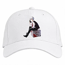 Baseball cap with Print Tokyo Ghoul Boy Hero - white