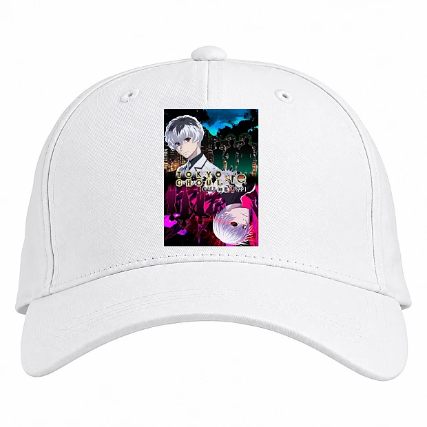 Baseball cap with Print Tokyo Ghoul Heroes Print - white