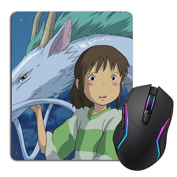Килимок для мишки з принтом Віднесені Примарами Хаку І Чіхіро Герої