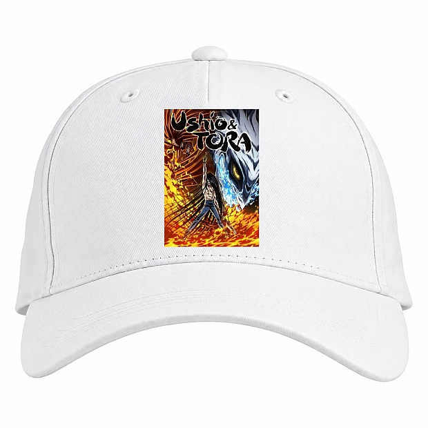 Baseball cap with Print Ushio To Tora Theme - white
