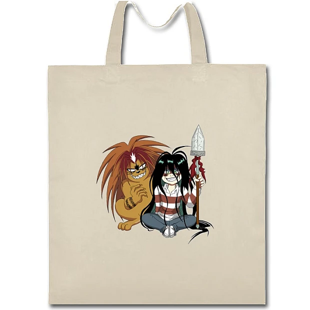 Eco bag with print Ushio To Tora Print - beige