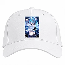 Baseball cap with Print Hatsune Miku Happy - white