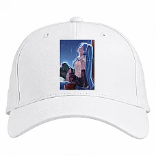 Baseball cap with Print Hatsune Miku Rain - white