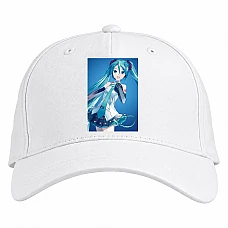 Baseball cap with Print Hatsune Miku Happy Girl - white