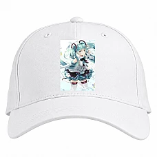 Baseball cap with Print Hatsune Miku Art - white