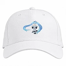 Baseball cap with Print Hatsune Miku Happy Hero - white