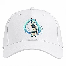 Baseball cap with Print Hatsune Miku Girl Music - white