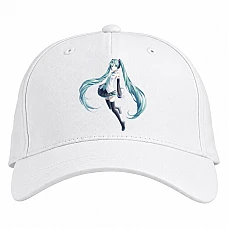 Baseball cap with Print Hatsune Miku Beautiful Girl - white