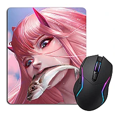 Mouse pad with print Darling In The Franxx Zero Two With Fish