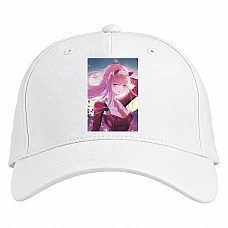 Baseball cap with Print Darling In The Franxx Print Zero Two - white
