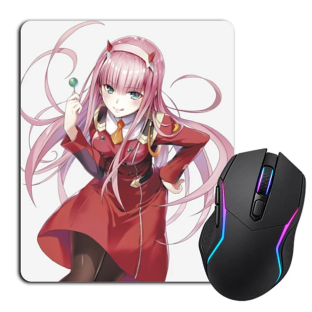 Mouse pad with print Darling In The Franxx Print Beautiful Zero Two