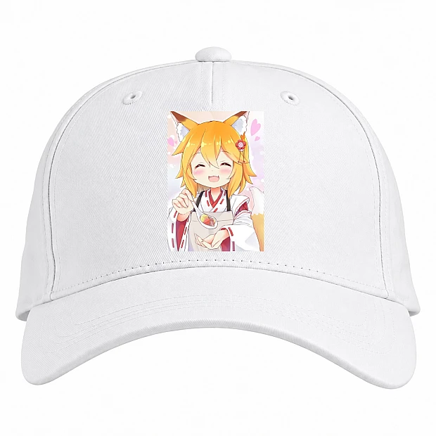 Baseball cap with Print Sewayaki Kitsune No Senko-San Hero - white