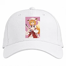 Baseball cap with Print Sewayaki Kitsune No Senko-San Print - white