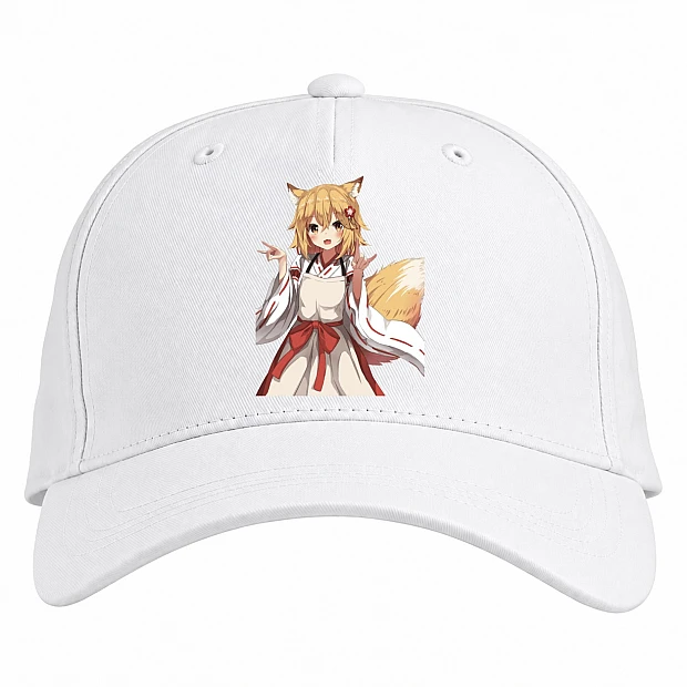 Baseball cap with Print Sewayaki Kitsune No Senko-San Girl Hero - white