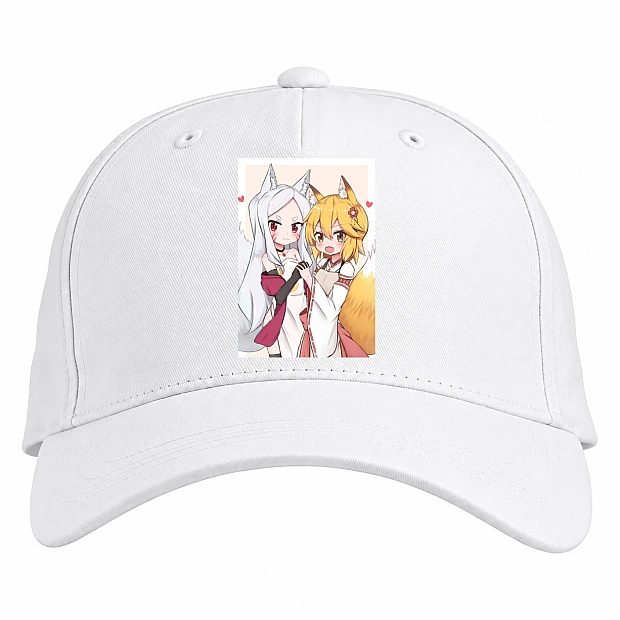 Baseball cap with Print Sewayaki Kitsune No Senko-San Girls - white